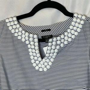 Talbots Petites striped sleeveless blouse jeweled